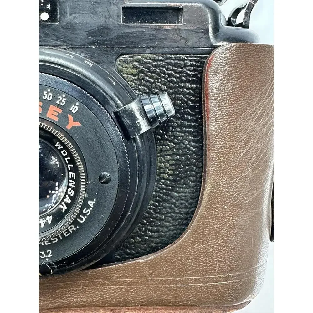 VTG Bolsey Camera Case PH-371-A US Army 95901 Leather Pained Black Over‎ Green